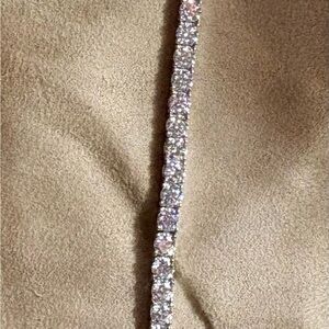 Tennis Bracelet MOISSANITE 12ctw 6.5” length, 4mm, 925 sterling silver.